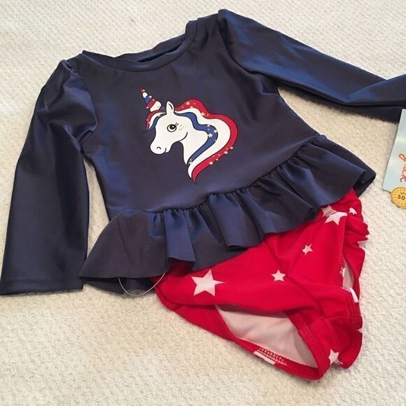 NWT Cat & Jack 12M  girls swimming suit Unicorn - Picture 2 of 10